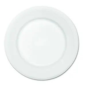 212 MAIN Disposable Oil-Proof Paper Dinnerware Plates, Huhtamaki 21217 10.5 in. Dia White - Case of 500, Disposable Paper Plates