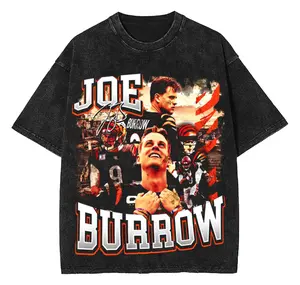 Joe Burrow Vintage 90s T-Shirt, Cincinnati Football Graphic Tee, Retro Football Wash Shirt, Sport Bootleg Gift for Fan
