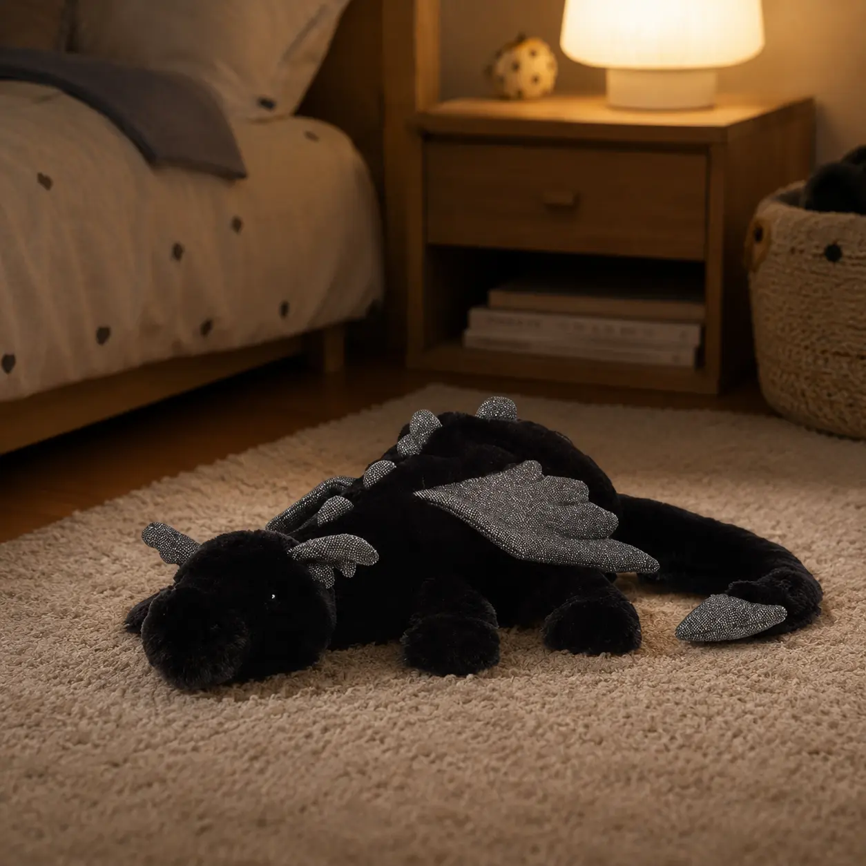 Onyx Dragon Stuffed Animal, Mythical Plush Toy, Onyx Dragon Soft Plush Toy Onyx Dragon Stuffed Animal, Mythical Plush Toy, Onyx Dragon Soft Plush Toy
