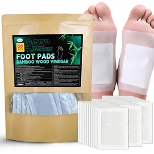 30 foot patches, natural bamboo wood vinegar ginger powder foot care pads, better for use after foot bath