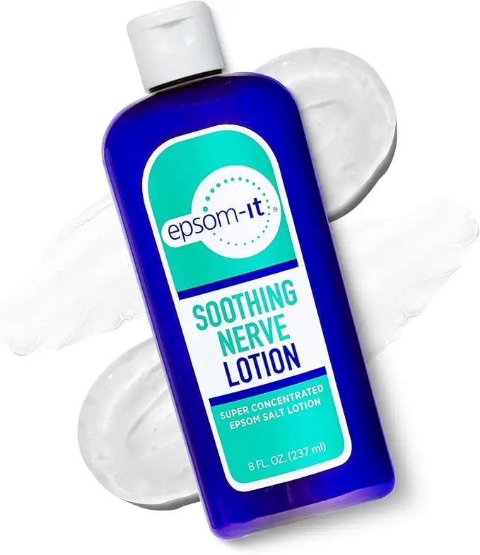 Epsom-It Soothing Nerve Moisturizer Lotion - 8 oz Super-Concentrated Bath & Body Care Cream with Epsom Salt, Magnesium, Capsaicin, Arnica for Legs, Knees