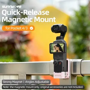 for DJI Osmo Pocket3/4 Magnetic Mount, Perfect Vlogging Bracket for Outdoor Sports, Campus Photography, Ideal Gift and Holiday Travel, Portable & Lightweight | Outdoors Shooting | Angles Adjustable | Quick-Release Design | Quick to Install and Remove