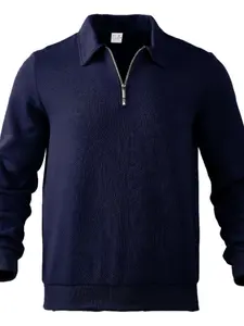 Men's high-quality knitted half-zip hoodie, Plain regular casual comfortable fashion fit Fitted soft sportswear, daily casual wear, autumn sweater, winter fashion hoodie.