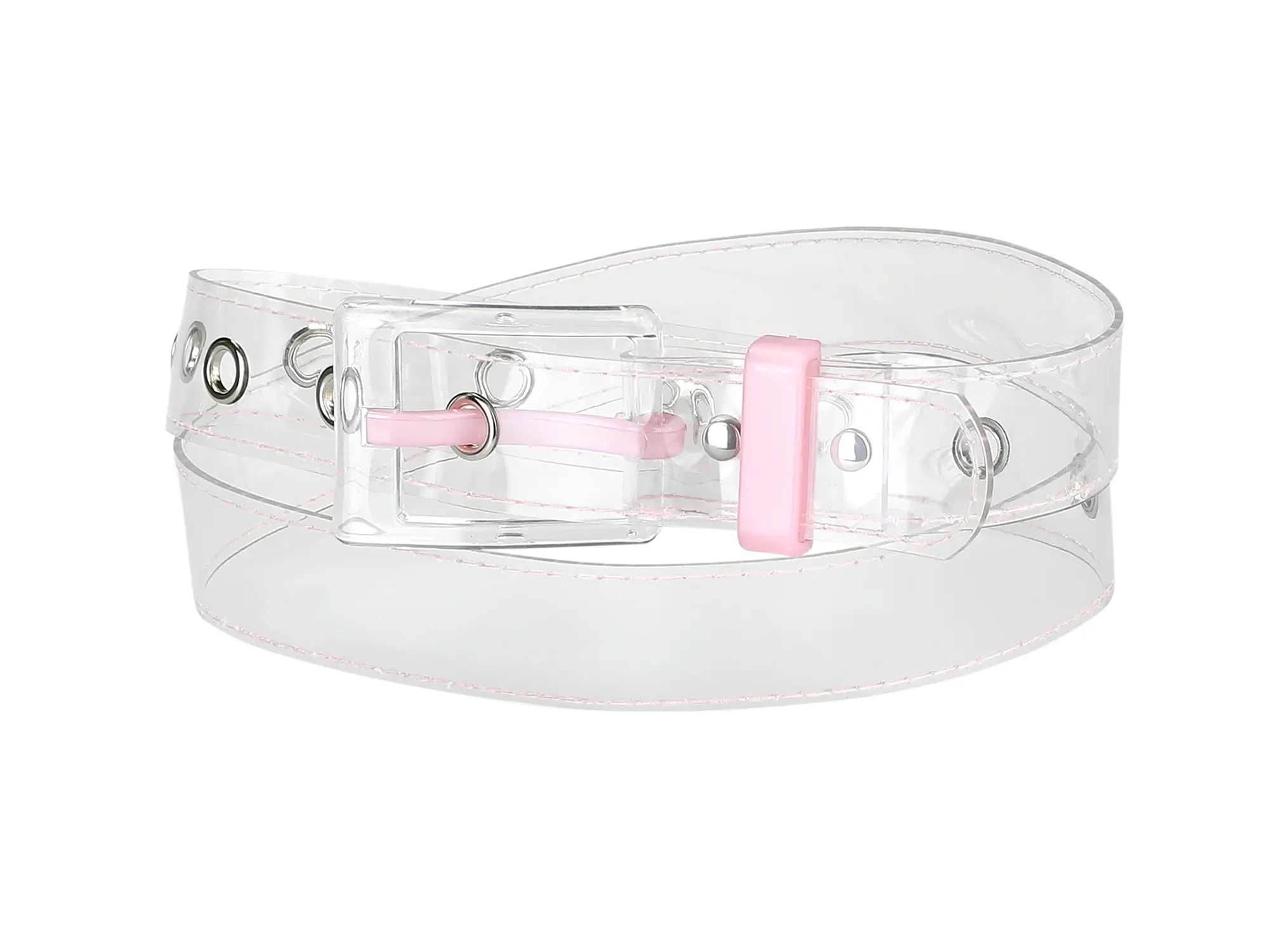 INSPIRE CHIC Women's Grommet Clear Waist Belt Plus Size Plastic Waist Belts for Jeans Dresses 66-96cm/25.98-37.80"