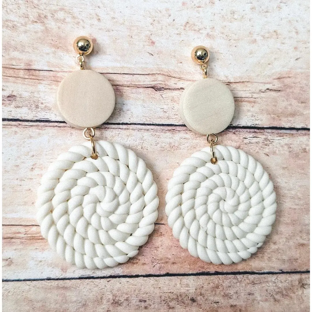 Beautiful Cream Clay Earrings