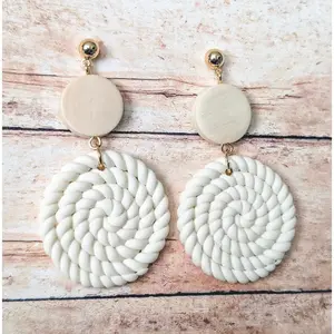Beautiful Cream Clay Earrings