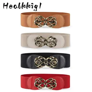 4 Women's Flexible Belts for Dresses And Shirts, Retro Wide Elastic Waist Belts, Perfect Gifts And Decorations for Celebrations,