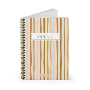 Boho Striped Daily Journal, Therapy Journal, Gratitude Journal, Diary, Thoughts, My Thoughts, Prayer Journal, Spiral Notebook
