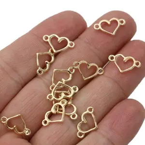 Heart Shaped Charm Links Pendant Connectors, 50pcs/pack DIY Craft Accessories for Bracelet Necklace, Jewelry Making Supplies for Home Decor