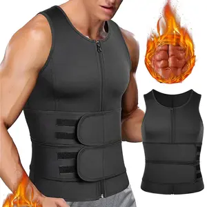 Men Body Shaper Waist Trainer Sauna Vest Double Belt Sweat Shirt Corset Top Abdomen Shapewear  Fitness Suits Belly Binder Highwaist Girdle Athletic Compression Sports Breathable Outfits