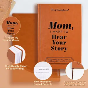 Mom I Want to Hear Your Story Journal Hardcover JUEJYOHL Guided Memory Book for Mom Premium PU Leather Cover High-Quality Paper 170+ Thoughtful Prompts Birthday Christmas Mother's Day Gifts Comic Fun Life Skills