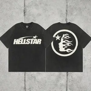 Hell-star Logo Y2K Aesthetic T Shirt, Harajuku Tee, Goth Punk T-Shirt, Alternative Clothing, Y2k Graphic Shirt, Shirt, Cotton Shirt, Vintage Shirt, Crewneck Shirt, Streetwear, Oversized T-Shirt Casual Top Unisex 902