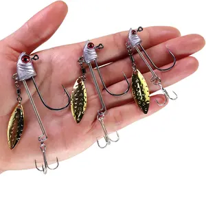 [Barbed Weedless Fishing Hooks] 5 Pack Size 3/0 Offset Wide Gap Worm Hooks - Barbed Weedless Fishing Hooks with Blood Groove for Sea Bass & Bass