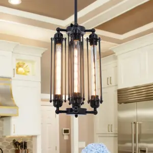 European Retro Fluet Chandeliers - Vintage Style Lighting Fixture with Tubular Design and Classic Aesthetic for Living Room Dining Room Study Room and Various Scenes