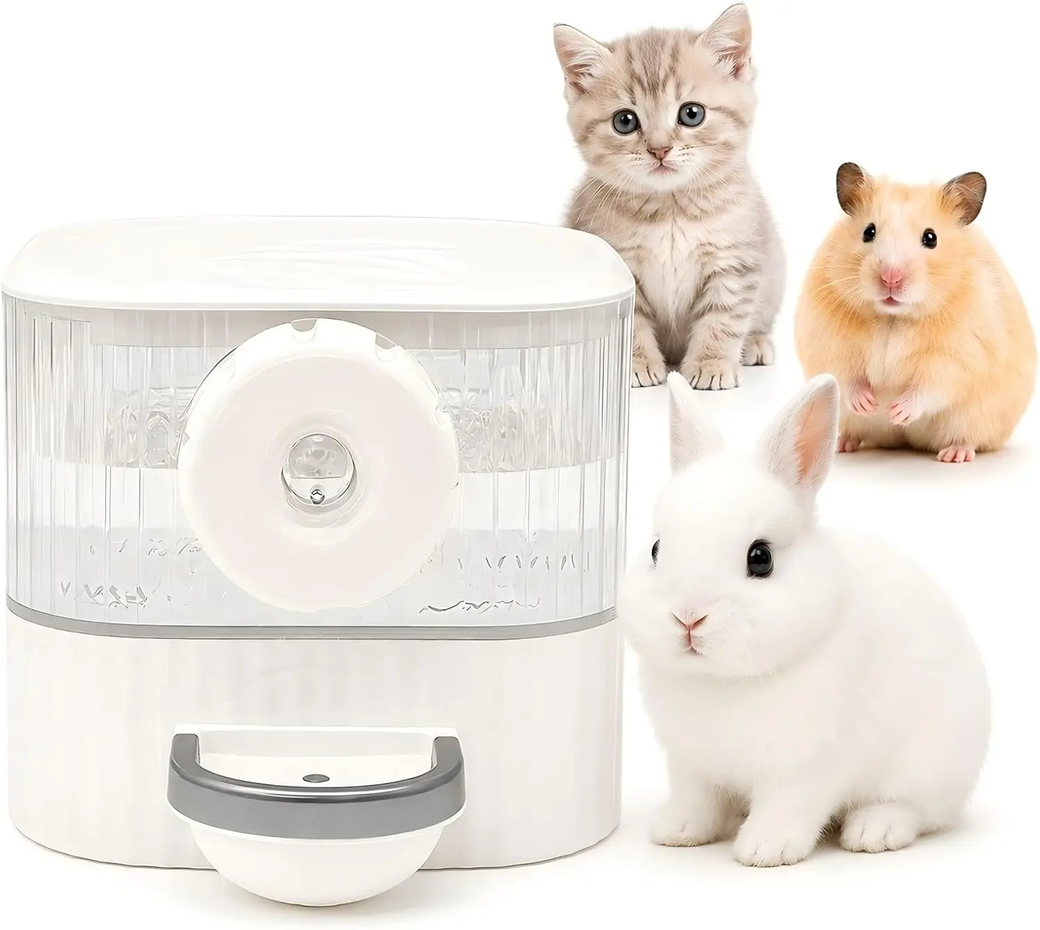 Automatic Rabbit Water Dispenser - BPA-Free No Drip Hanging Single Unit, Top Auto Refill Water Bowl for Small Animals (Bunny, Guinea Pig)