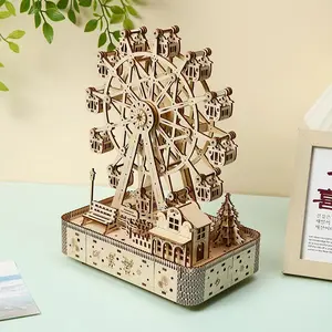 Cross-border new product: Musical Ferris Wheel 3D Puzzle Wooden Toy, Educational Assembly Toy, DIY Creative Toy