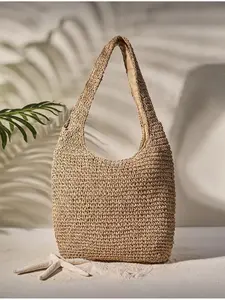 Straw Beach Bag for Women Girls Large Capacity Summer Travel Handbag Lightweight Casual Tote for Vacation Shopping Outdoor Activities