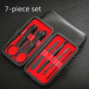 Portable Nail Care Kit – 7-Piece Professional Stainless Steel Clipper Set, Manicure Pedicure Grooming Essentials, Travel-Friendly Case, Smooth Cuticle Trimmer