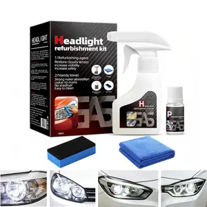 Headlight Restoration Kit Cleaner Restorer: Car Headlamps Oxidized & Yellowed Lens Repair with Protective Coating - Clear Bright Headlights for Trucks Motorcycles