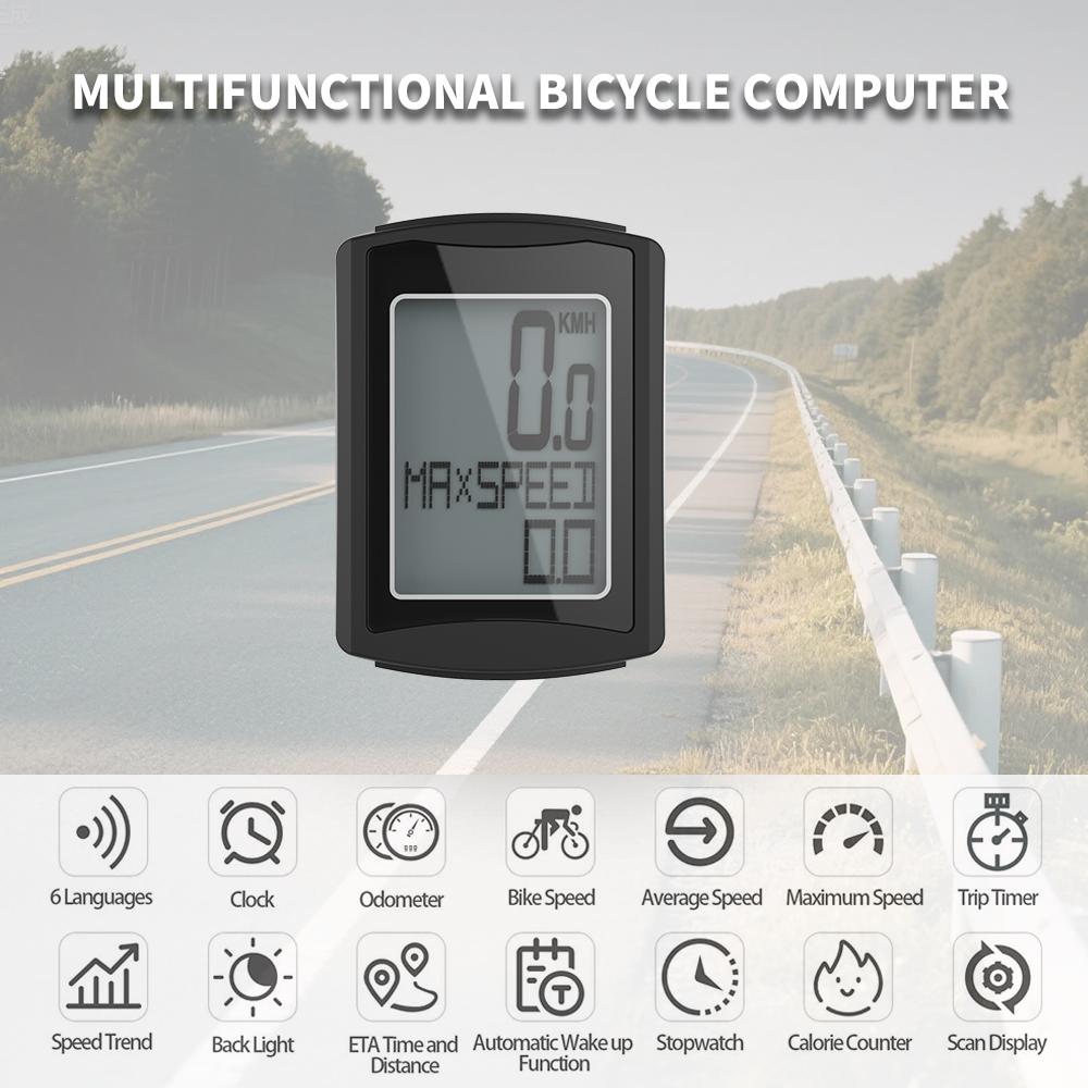 Rainbow Forest Wireless Digital Bicycle Speedometer and Odometer LCD Display Multi Function for Road Mountain Bikes Accurate Speed Tracking Easy Install Day Night Mode Bike Computer Durable Construction