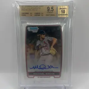 2012 Bowman Chrome Draft Pick Autographs Michael Wacha Beckett GEM MINT 9.5 Autograph 10 St Louis Cardinals 1st Bowman Card