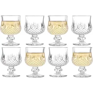 50ML Fancy Shot Glasses Sherry Glasses | Cordial Glasses Limoncello glasses (8, Small-)