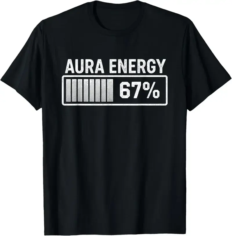 100% Cotton Unisex Aura at 67 Funny Six Seven Meme Gen Alpha Slang T-Shirt