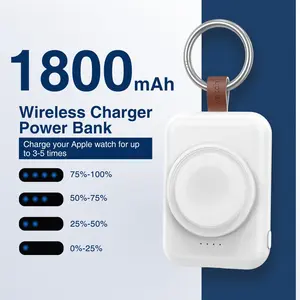 Portable Charger, 1800mah A-04 Mini Magnetic Charging Case with Cable, Travel External Battery Compatible with Apple Watch Series