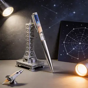 Themed Ballpoint Pen Set – Sleek Metal Body with Rocket & Planet Prints, Smooth Writing, Gift Box Packaging, Aesthetic Desk Decor for Office & School, Perfect Gift for Space Enthusiasts, Students & Professionals