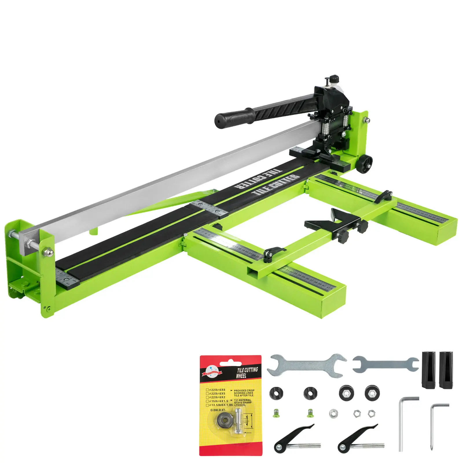 Tile Cutter 39 Inch, Manual Tile Cutter All-Steel Frame, Tile Cutting Machine with Laser Guide and Bonus Spare Cutter, Tile Cutter Hand Tool for Precision Cutting Porcelain Ceramic Floor Tiles