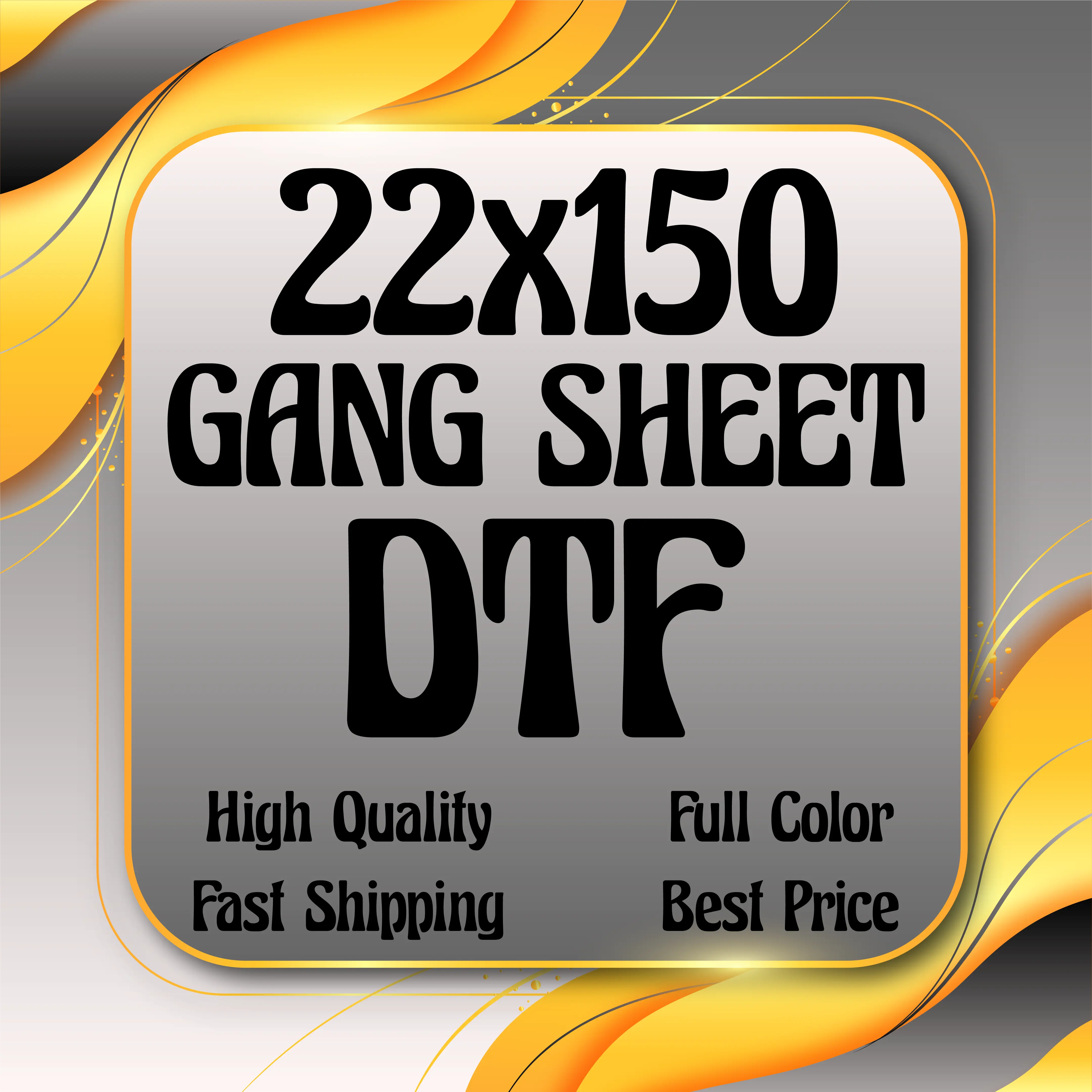 Custom DTF Transfers, DTF Print, DTF Prints, High-Quality Transfer, Full Color Prints, Custom 22x150 Gang Sheet DTF