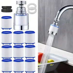 10 Pack Replacement Faucet Filter Cartridges, Water Purifier Filter Elements for Removing Water Impurities, Universal Fit Kitchen & Bathroom Sink Faucet, Household Water Purifier Replacement Accessories for Daily Filtration