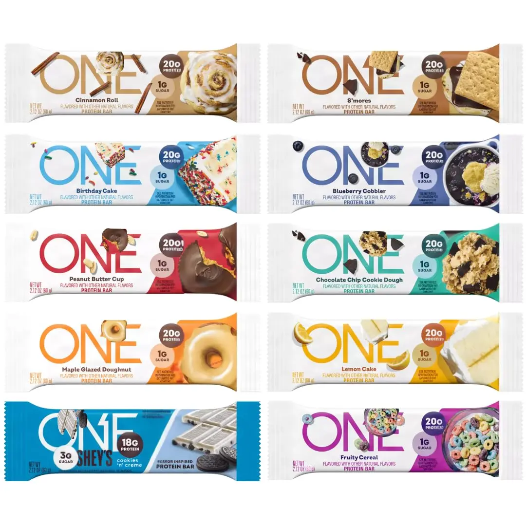 One Protein Bar Variety Pack, 10 Assorted Flavors  (18-20g Protein)