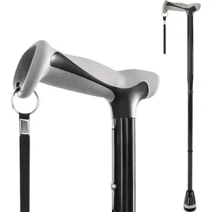 Walking Cane, Folding, Adjustable, Lightweight, Walking Canes for Men & Women, Soft Ergonomic Handle, Heavy Duty All Terrain Tip, Walking Sticks for Seniors & Adults with Travel Bag