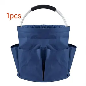 Foldable Picnic Basket with Handle and Multiple Pockets, Portable Folding Laundry Bag for Outdoor Travel, Multi-Use for Camping and Home Cleaning