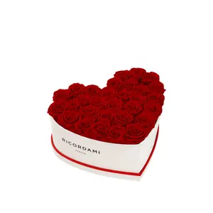 Preserved Real Rose Arrangement in Large Heart Shaped Box for Valentine's Day or Special Occasion artificial flower