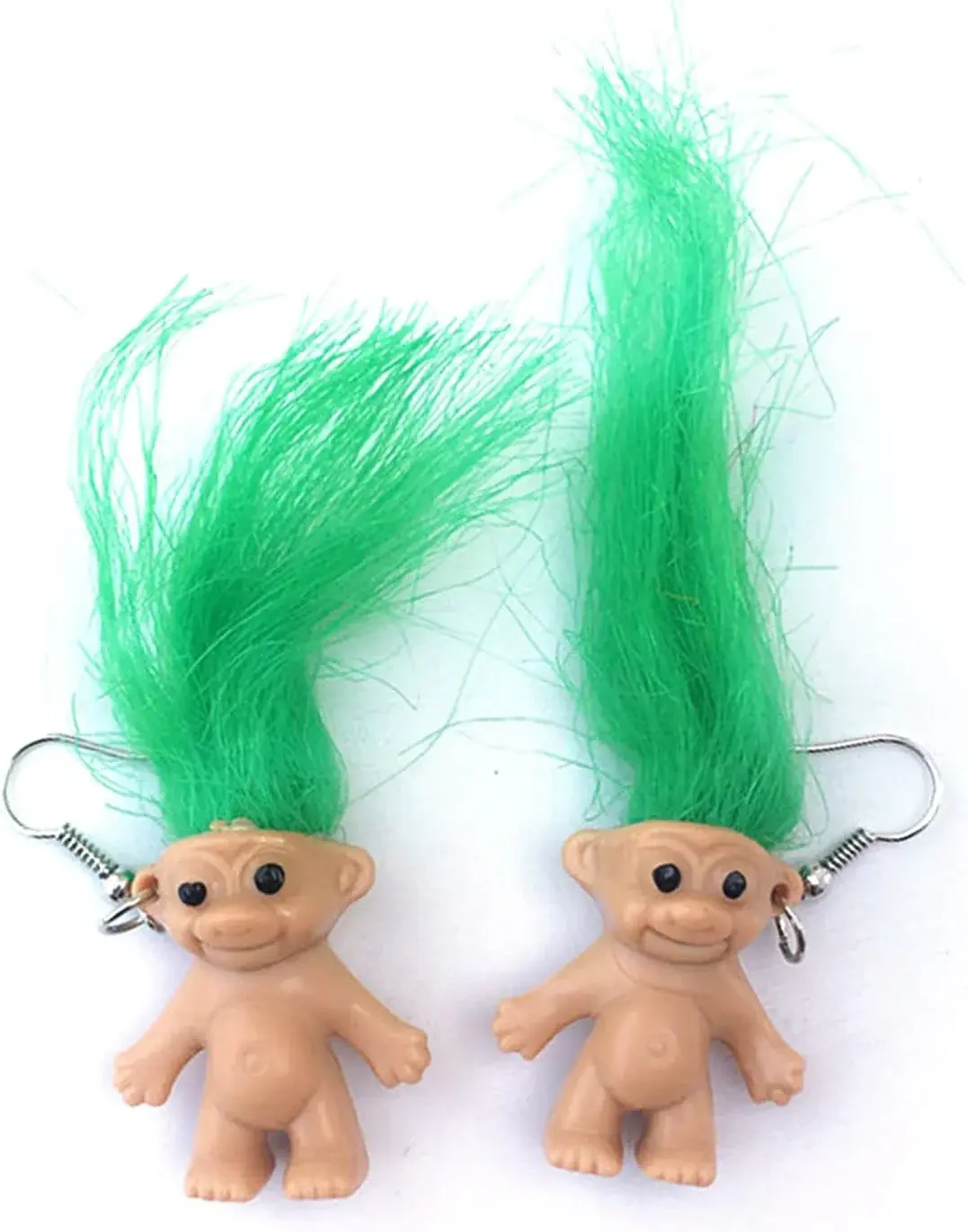 Lovely Ugly Doll Dangle Earrings, Cute Ugly Doll with Colorful Hair Drop Earrings for Women Men Funny Jewelry Gift