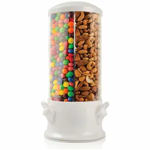 Three Grid Rotating Candy Machine, Triple Candy & Nut Dispenser, Fun New & Improved Design, Ideal for Parties & Events, Containers