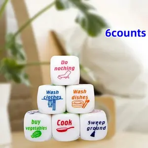6-Piece Household Dice Set, Novelty Resin Dice Game, Creative Gift for Couples, Indoor Games, Family Fun, Birthday Party Supplies