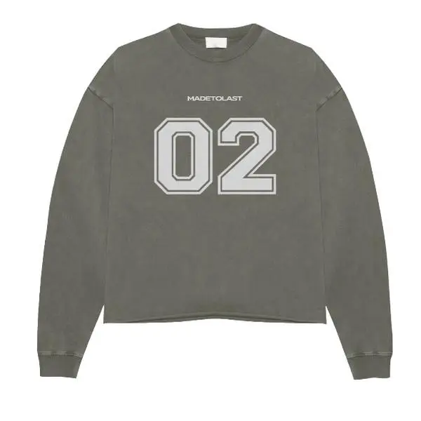 MADETOLAST Menswear Numbered Olive Long-Sleeve Casual Tshirt - Durable Fabric Top for Men