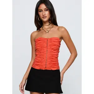 Diamonds Are Forever Strapless Top Orange