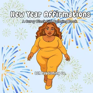 L2K Publishing Co. New Year Affirmations: A Curvy Black Girl Coloring Book | Confidence, Self-Worth & Soft Power - 8.5x8.5 Inches 30 Pages
