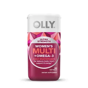 OLLY Ultra Women's Multi Softgels, Overall Health and Immune Support, Omega-3s, Iron, Vitamins A, D, C, E, B12, Daily Multivitamin, 30 Day Supply
