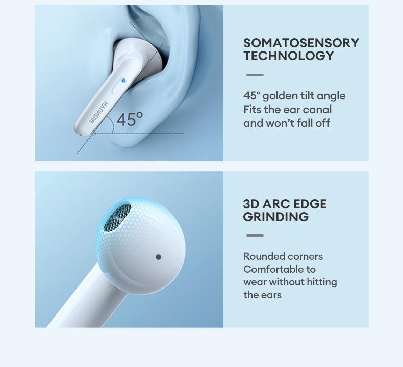 HYUNDAI T17 In-Ear Wireless Headphones with Bluetooth 5.3, Anti-Leakage Shell, Low Latency, Lightweight & Comfortable Fit, Wireless Earbuds for Music & Calls, Compatible with Android & iOS