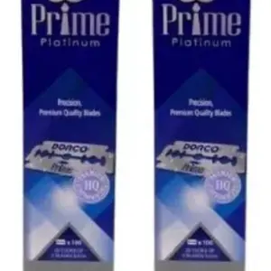 Dorco Prime Platinum Long Double Edge Razor Shaving Blades, 200 ct for Barbers - 2 packs of 100 blades each .
