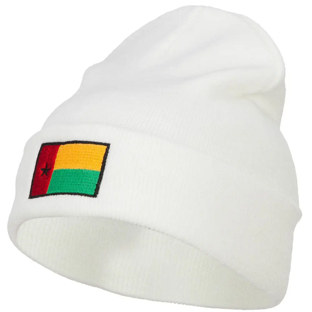 Guinea Bissau Flag Embroidered Long Beanie