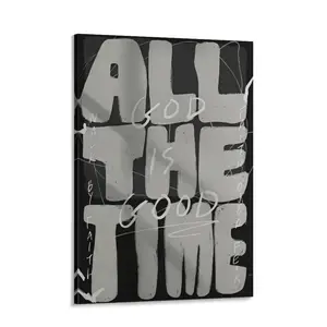 Modern Black White Christian Faith Canvas Print, Minimalist Inspirational Scripture Wall Art, Decor for Living Room, Bedroom, Office, Church, Dorm, Prayer Room