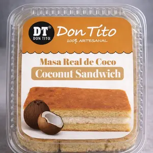 Don Tito Masa Real de Coco -Coconut Sandwich |Artisanal Latin Dessert | Fresh Baked Cake