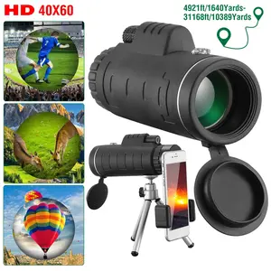 1Pc Monocular Telescope with Smartphone Mount 40x40 HD Optical Monocular Telescope for Bird Watching Hunting Camping Hiking Sport Event