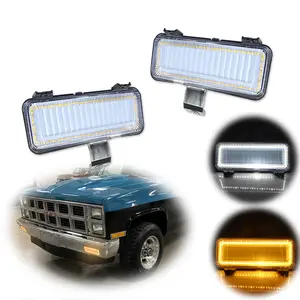 2pcs Clear Switchback LED Park Turn Signal lamps Lights For 1981 1982 Chevy GMC PU Blazer Jimmy,Replace OEM 10530596